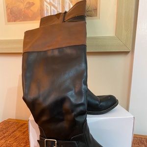 Black and brown boots